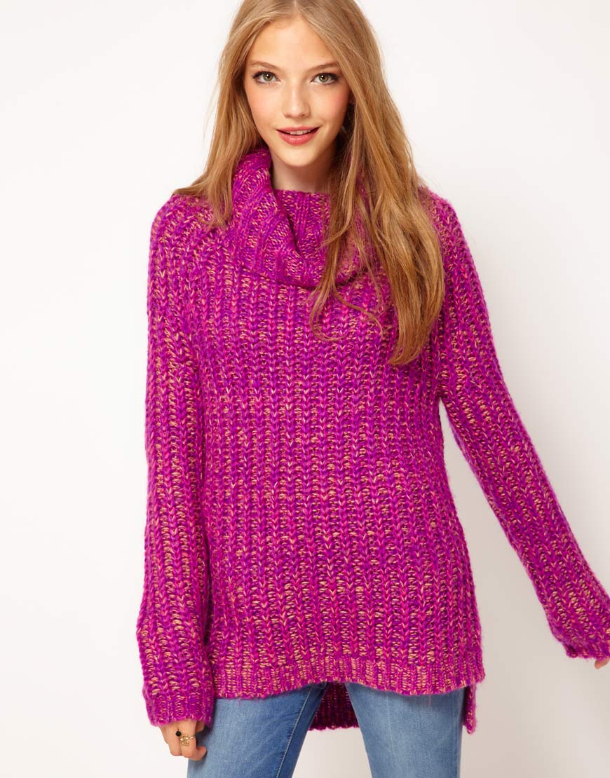 Foto Suéter con cuello vuelto grueso de ASOS Arcoíris