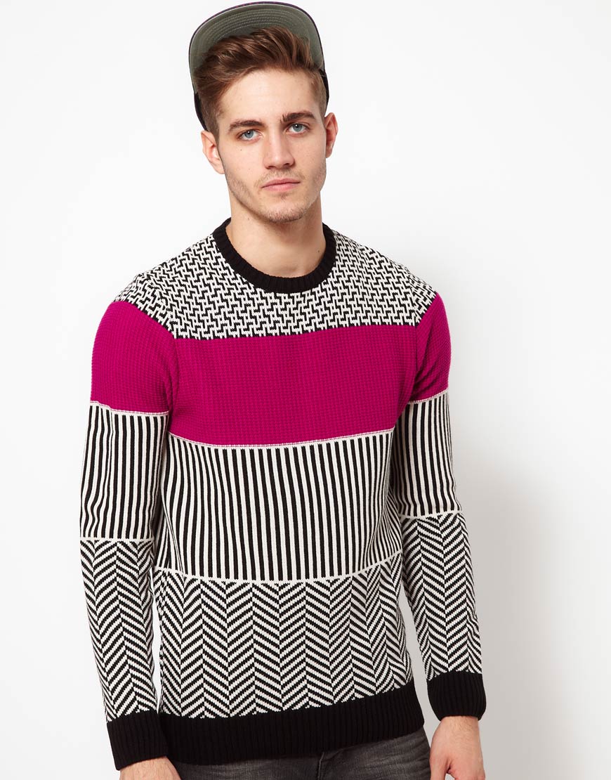 Foto Suéter con estampado colour block de ASOS Negro