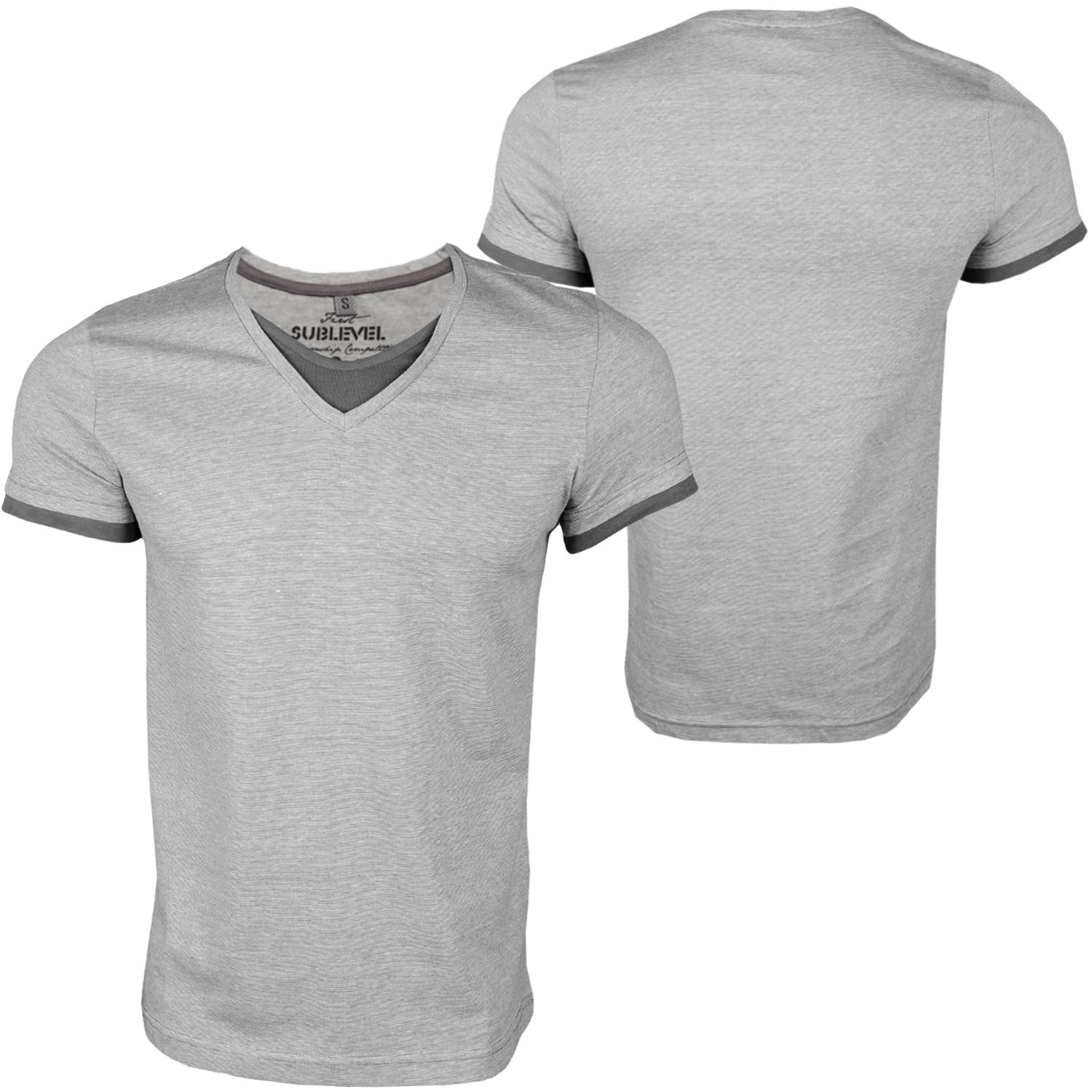 Foto Sublevel V Neck T-shirt Gris Claro