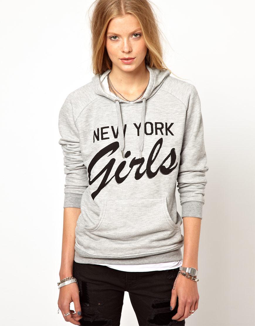 Foto Sudadera con capucha New York Girls de Zoe Karssen Gris brezo