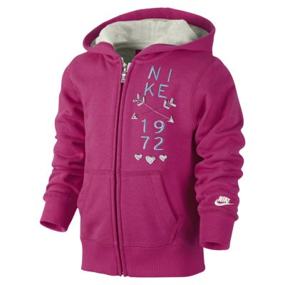 Foto Sudadera con capucha y cremallera completa Nike YA76 French Terry - Chicas pequeñas (3 a 8 años) - Rosa - M