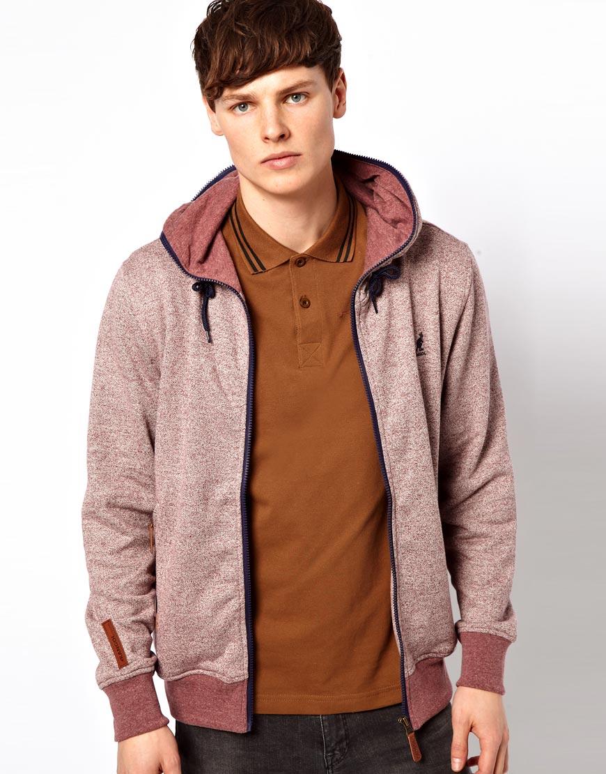 Foto Sudadera con capucha y cremallera de Kangol Rojo