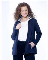 Foto Sudadera con cremallera, corta, de felpa, mujer