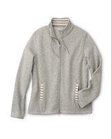 Foto Sudadera con cremallera, corta, de felpa, mujer