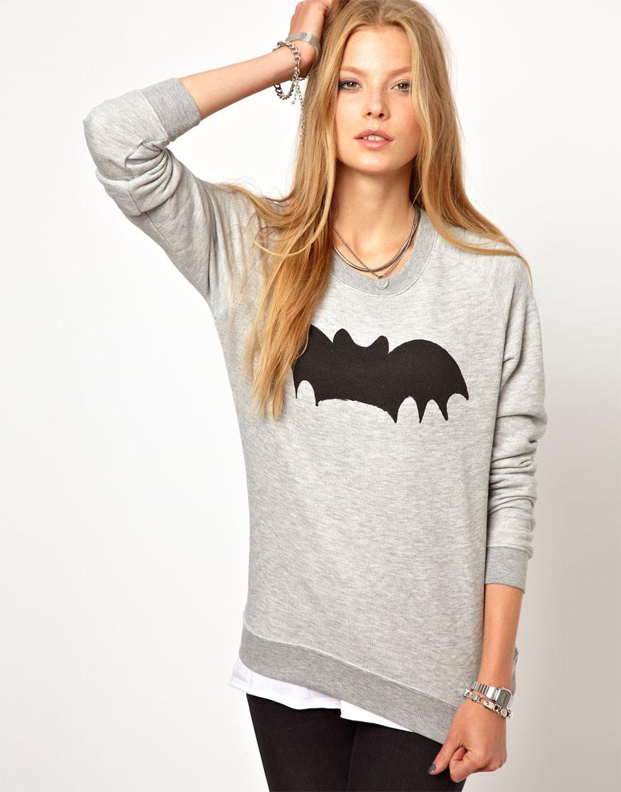 Foto Sudadera con estampado de murciélago de Zoe Karssen Gris brezo