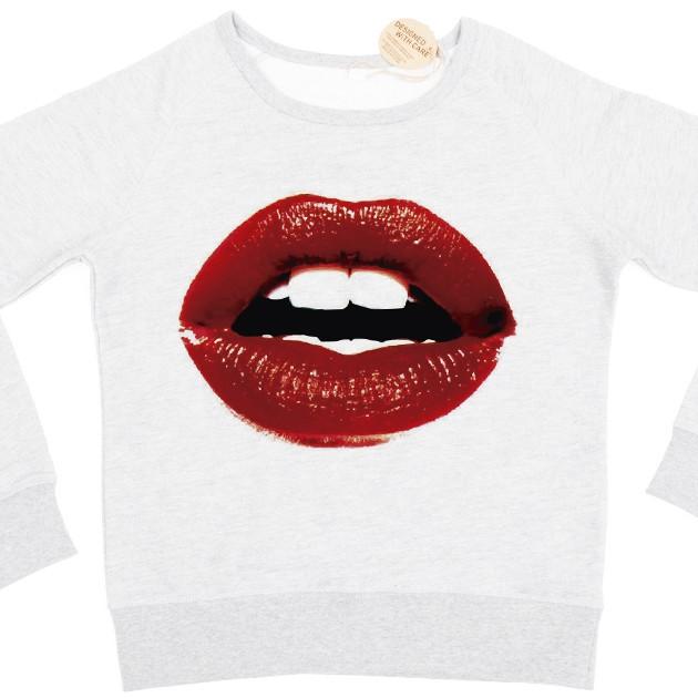 Foto Sudadera mujer beso blanca