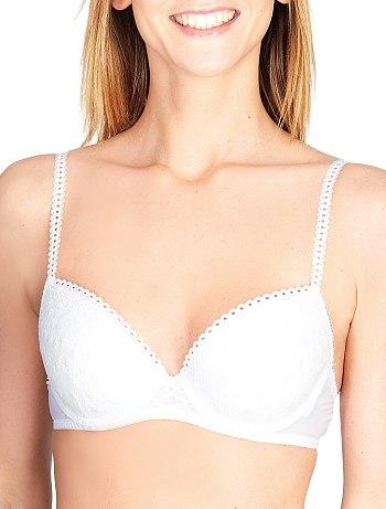Foto Sujetador push-up de muselina bordada