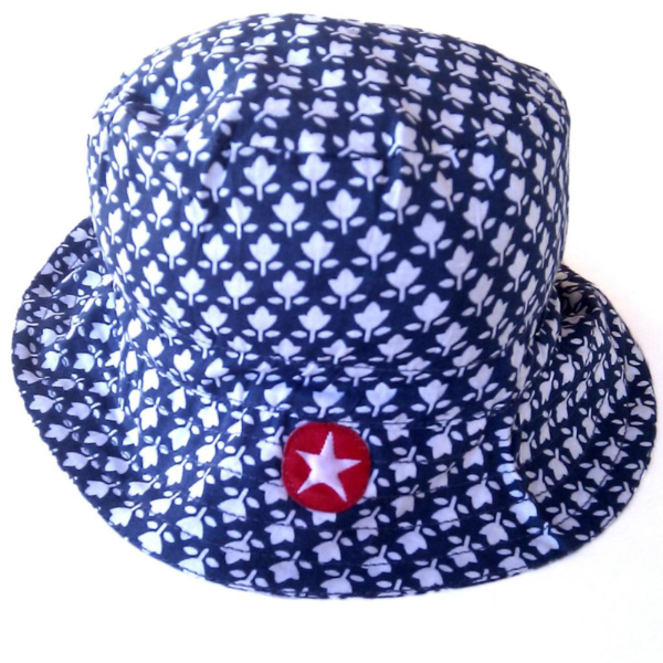 Foto Summer hat with retro flowers by KIK-KID - blue