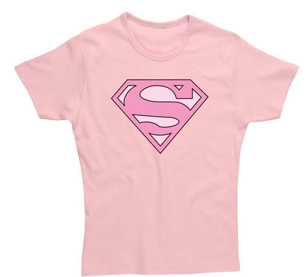 Foto Superman Camiseta Chica Supergirl Pink Logo Talla M