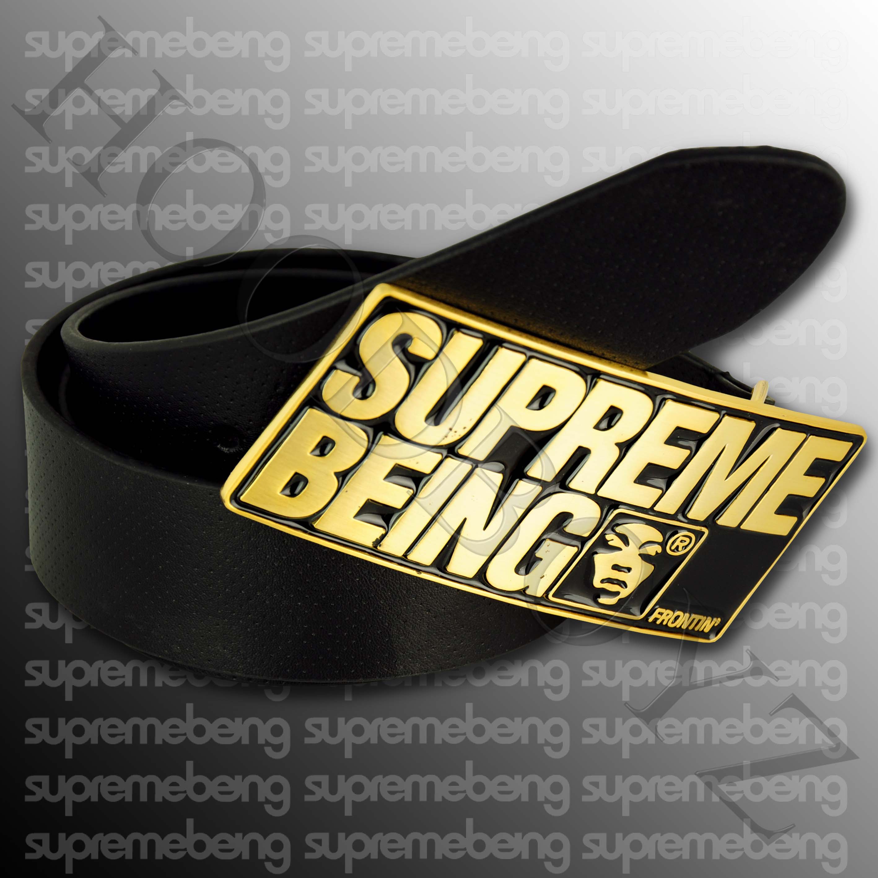 Foto Supreme Being Frontin Cinturón Negro Oro