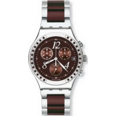 Foto Swatch Irony Chrono Dreambrown Chronograph Ladies Watch Model Number:YCS526G