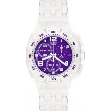 Foto Swatch Unisex Purple Purity Chrono Watch Model Number:SUIW404