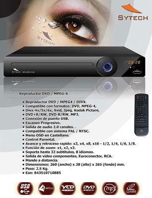 Foto Sytech Sy-435 Reproductor Dvd Mpeg-4 Puerto Usb 2.0 Sy435 Nuevo Garantía Fábrica