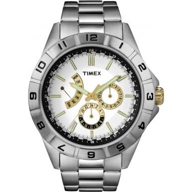 Foto T2N515 Timex Mens Style Retrograde White All Steel Watch