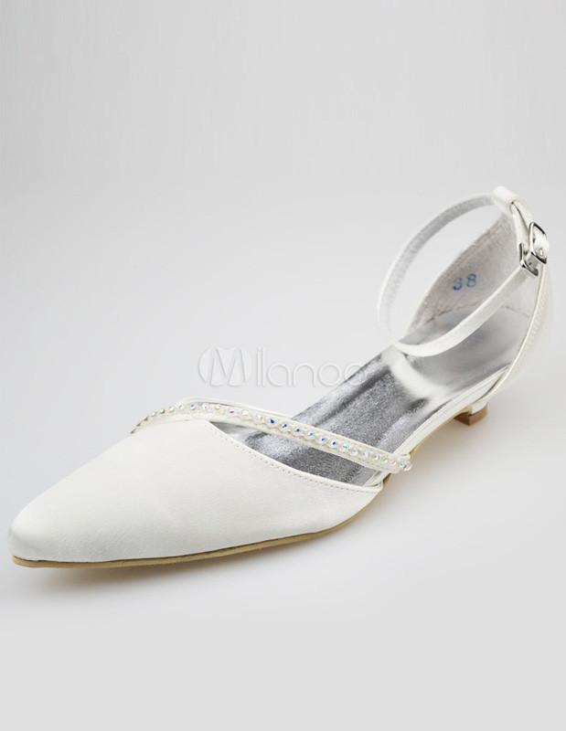 Foto Tacón de aguja de diamante de imitación de gracia señaló pies de seda y Satén Dama zapatos de boda