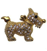 Foto Taffy broche del perro de scotty del cristal plateado del oro
