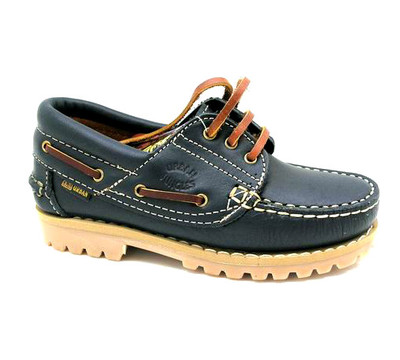 Foto Talla 24. Zapatos Ni�o. Calzado Nauticos. Calidad Y Comodidad.  Piel. Azul