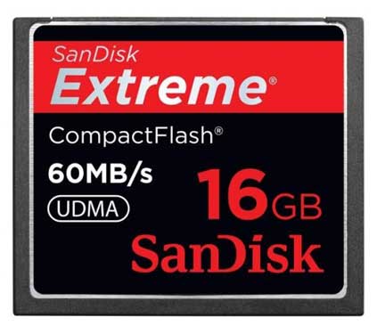 Foto Tarjeta COMPACT FLASH 16GB EXTREME 60 MB/s
