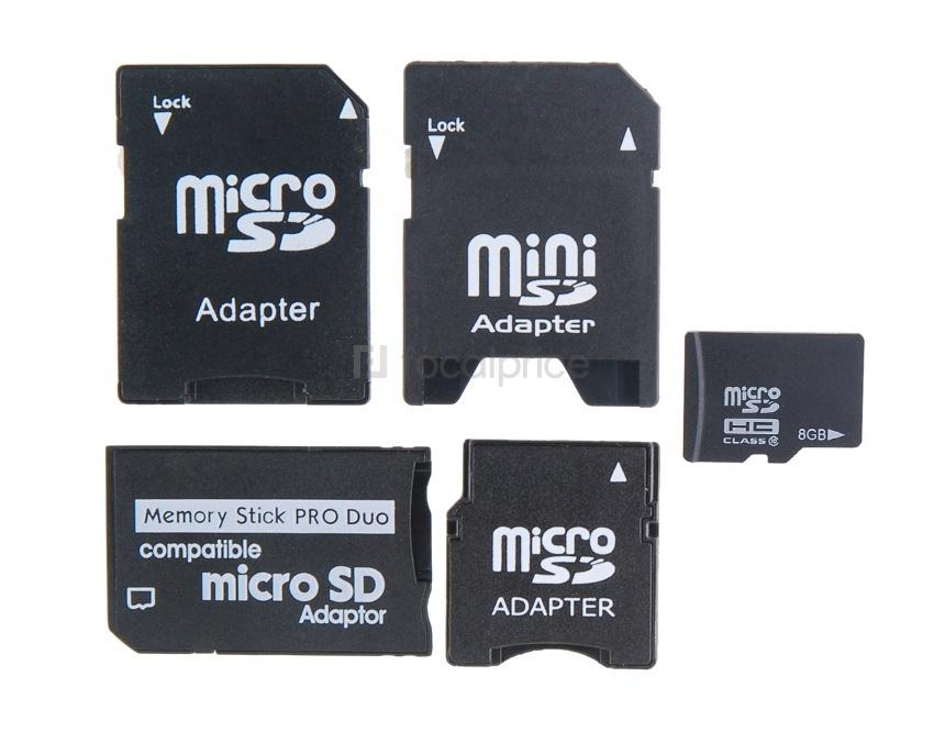 Foto Tarjeta de 8 GB Clase 10 TF Micro SD con adaptadores (Negro)