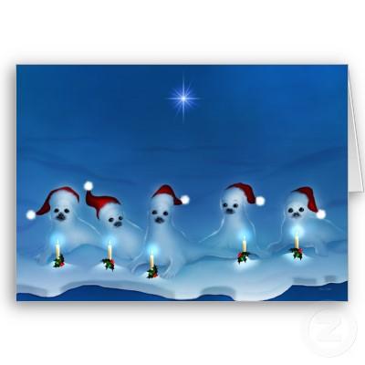 Foto Tarjeta de felicitación de las focas de Groenlandi