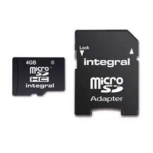 Foto Tarjeta De Memoria Clase 4 Microsd 4gb + 1 Adapt. (sdhc) Integral Memory