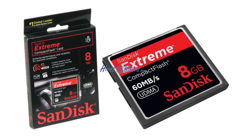 Foto Tarjeta de memoria SanDisk Compact Flash Extreme 60 MB/s - 8 GB