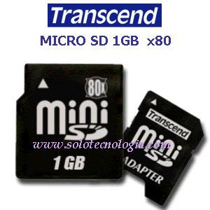 Foto Tarjeta de memoria SD 1GB 80x Mini