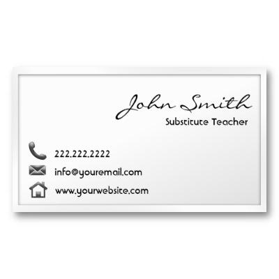 Foto Tarjeta de visita blanca del profesor sustituto de