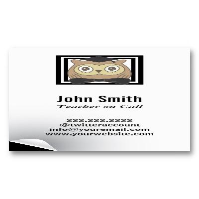 Foto Tarjeta de visita moderna del profesor sustituto d