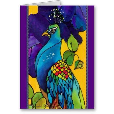 Foto Tarjeta gloriosa del arte del pavo real