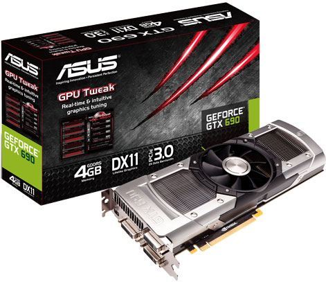 Foto Tarjeta gráfica geforce gtx 690 3d asus gtx690-4gd5 - pci express x16 3.0, 4 gb gddr5 512 bits 6008mhz, 2560x1600, gpu 915mhz, display port mini / dvi-d / dvi-i, sli®, cuda™, physx®, gpu boost