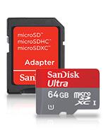 Foto Tarjeta Mobile Ultra microSDXC Class 10 64GB Card + SD Adapter