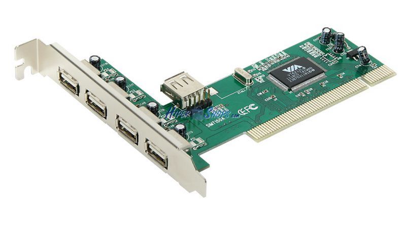 Foto Tarjeta PCI USB 2.0 Atlantis 4 puertos externos e 1 interno 480Mbps