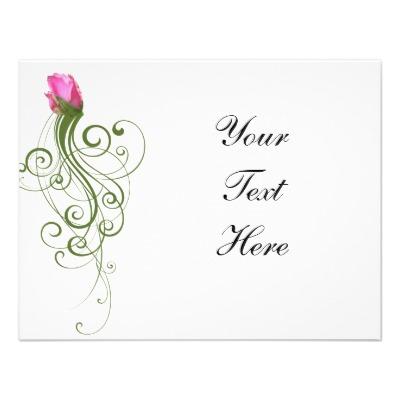 Foto Tarjeta plana del brote color de rosa rosado Anuncio (Paquete De 10)