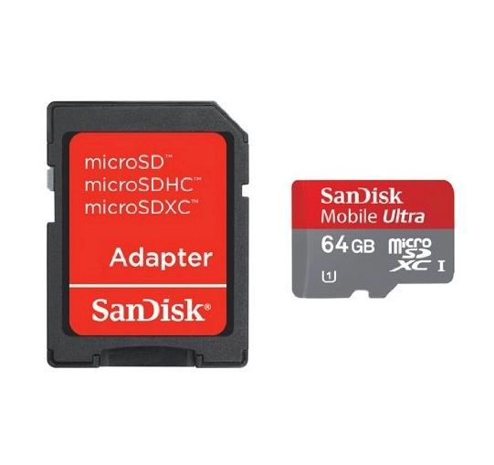 Foto Tarjeta SanDisk Mobile Ultra microSDXC 64GB + adaptador SD