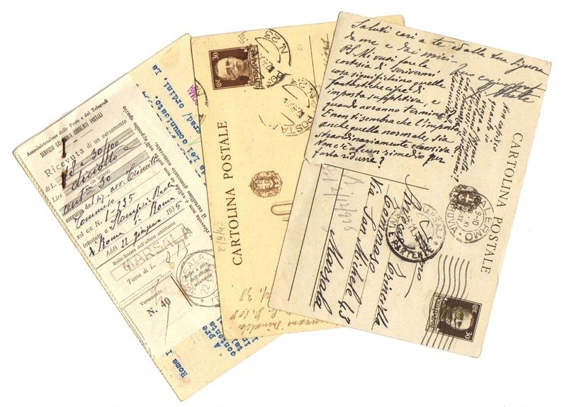 Foto Tarjetas postales antiguas escritas a mano