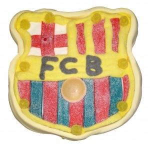 Foto Tarta de golosinas del fútbol club barcelona