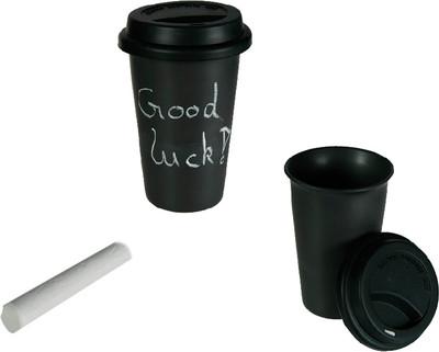 Foto Taza Cerámica Coffee To Go Con Tiza Y Tapa De Silicona    (x2)  -envio En 24/48