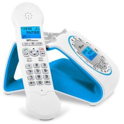Foto Teléfono inalámbrico DECT manos libres SPC Telecom 7703A blanco/azul.