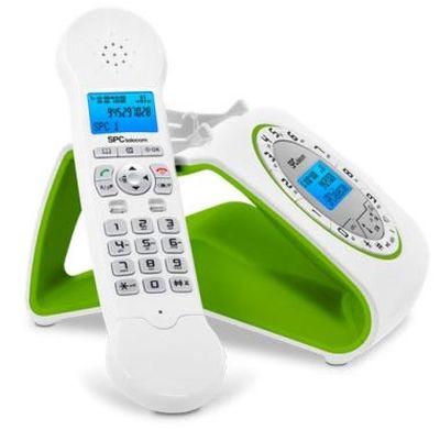 Foto Teléfono inalámbrico DECT manos libres SPC Telecom 7703V blanco/verde.