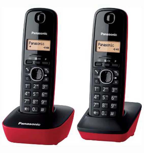 Foto teléfono panasonic kx-tg1612 rojo