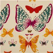 Foto Tela color crema de animales mariposas Alexander Henry USA