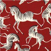 Foto Tela de animales Kewende rojo vino cebras de Alexander Henry