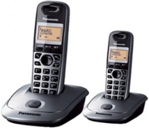 Foto Telefono inalambrico digital dect panasonic kx-tg2512spm, duo, gris