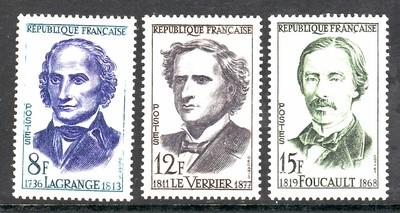 Foto Tema Astro. Francia 1958 Suelto 146/48 Lagrange,le Verrier,foucault 3v.