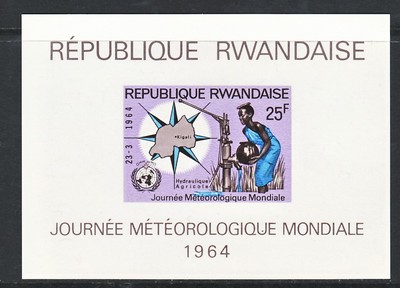 Foto Tema Astro. Ruanda 1964 Hb 1 Jornada Metereol�gica Mundial Hb