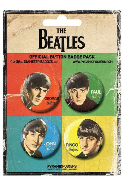 Foto The Beatles Pack De 4 Chapas George, Paul, John, Ringo
