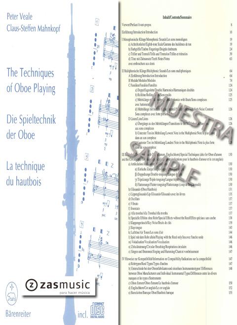 Foto the techniques of oboe playing - die spieltechnik der oboe -
