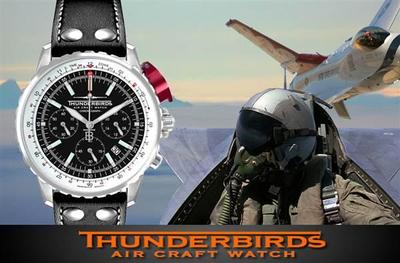 Foto Thunderbirds Reloj Tb1048 Sistema Pps Cronografo 43mm Cuero Watch Horloge Uhr