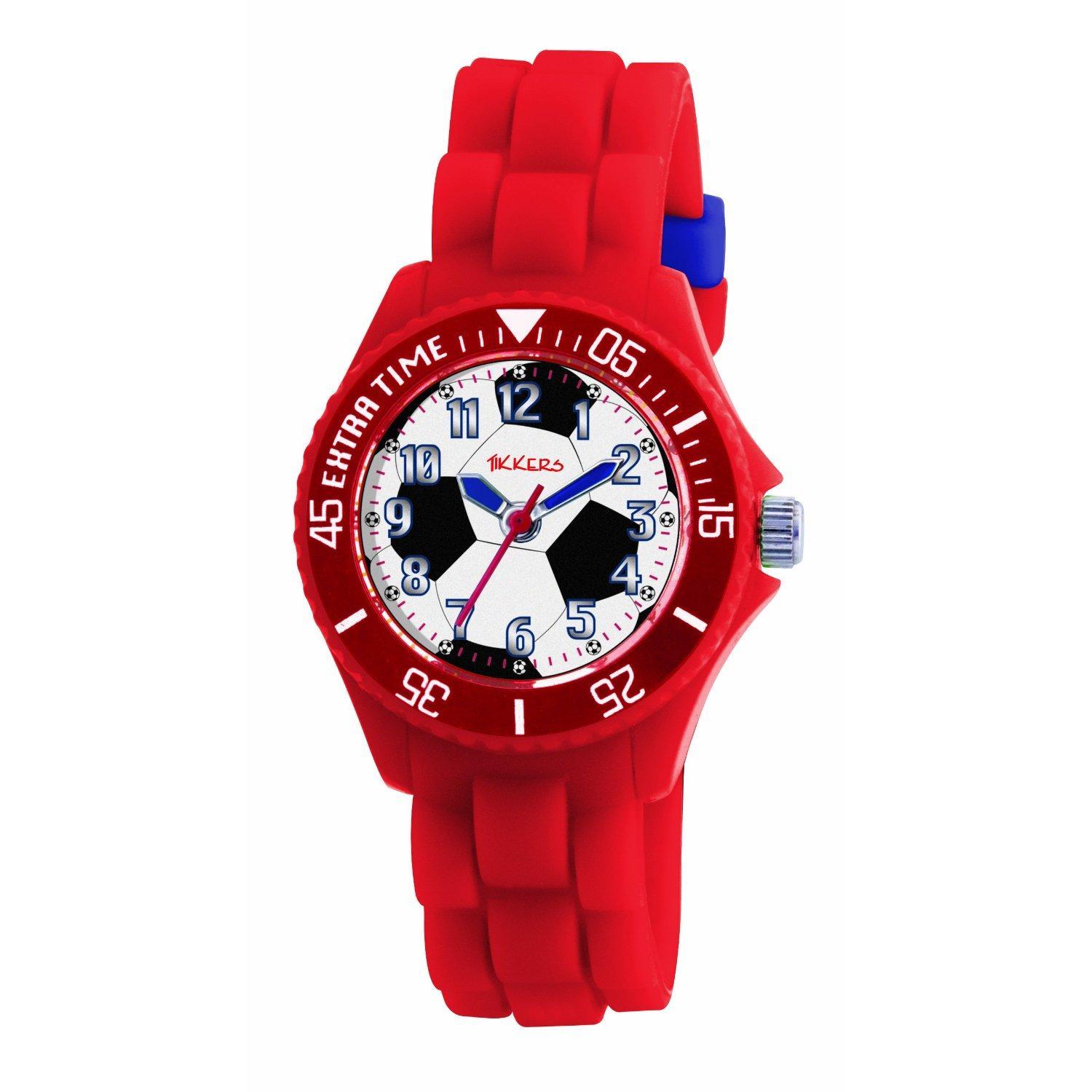 Foto Tikkers TK0026 Boys Red Rubber/Silicone Strap Football Watch TK0026